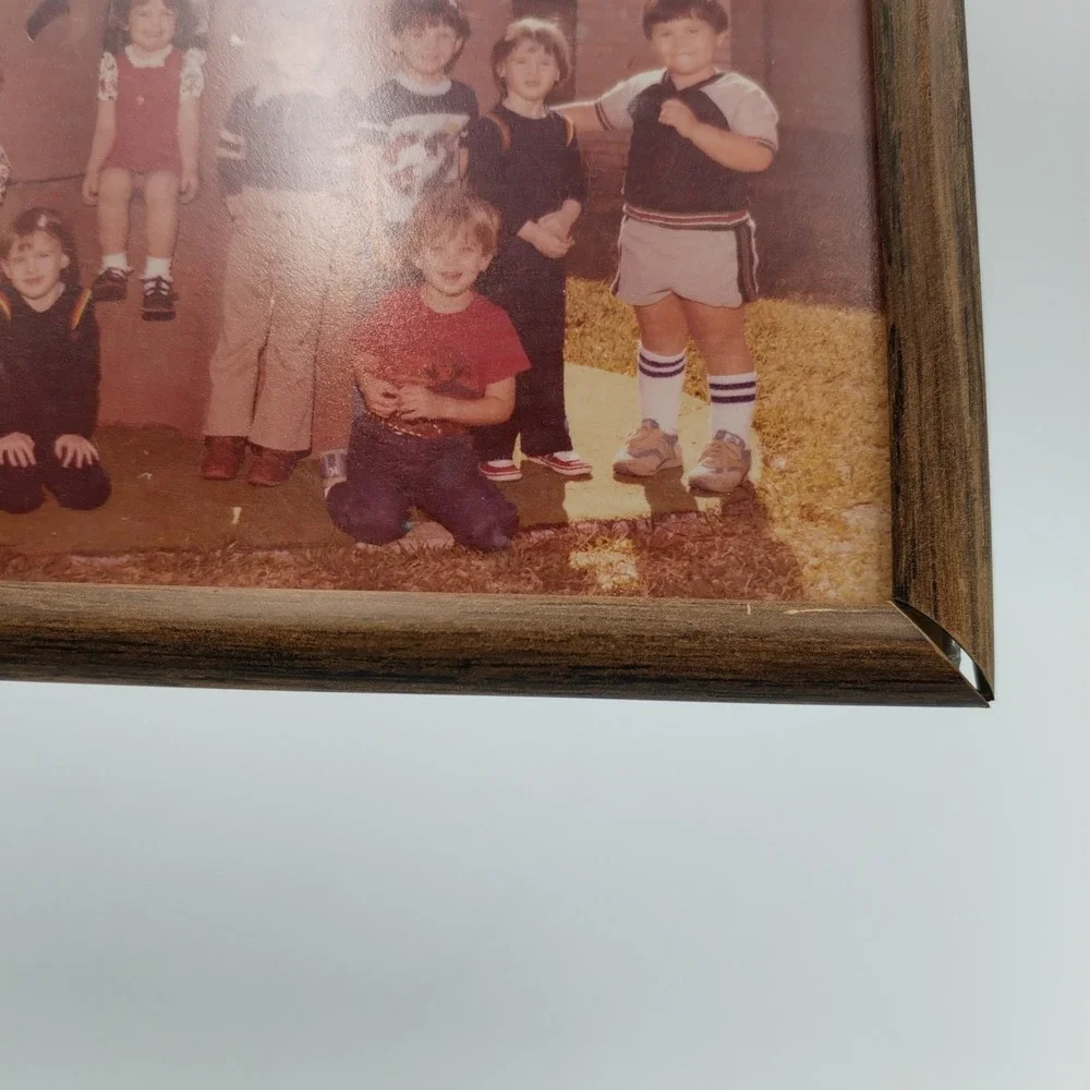 Lot of 2 Vintage 1970s/1980s Kindergarten / Preschool Class Photographs in Frame